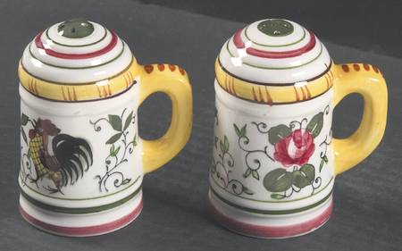 Early Provincial Handled Salt & Pepper Set