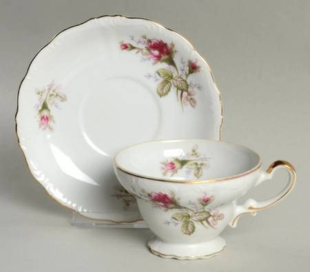Moss Rose Footed Cup & Saucer Set