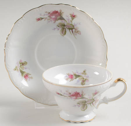 Old Rose Footed Cup & Saucer Set