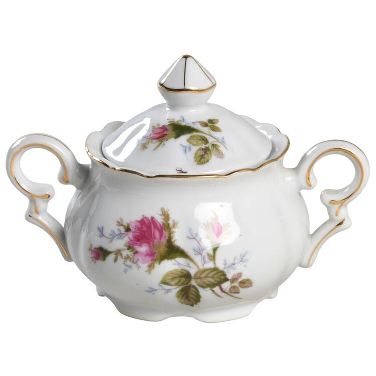 Old Rose Mini Sugar Bowl & Lid by Ucagco