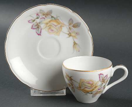 Oxford Rose Flat Demitasse Cup & Saucer Set