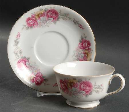 Rose Dawn Footed Cup & Saucer Set