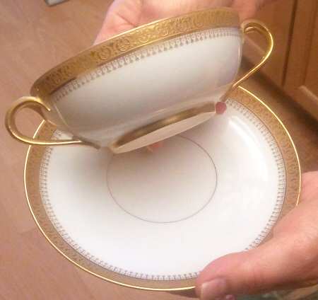 UNC3 Flat Cream Soup Bowl & Saucer Set