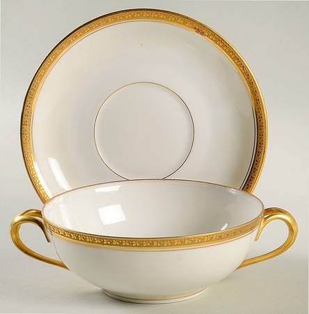 Chaurette Flat Cream Soup Bowl & Saucer Set by Union Ceramique