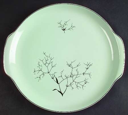 Baby's Breath Handled Cake Plate