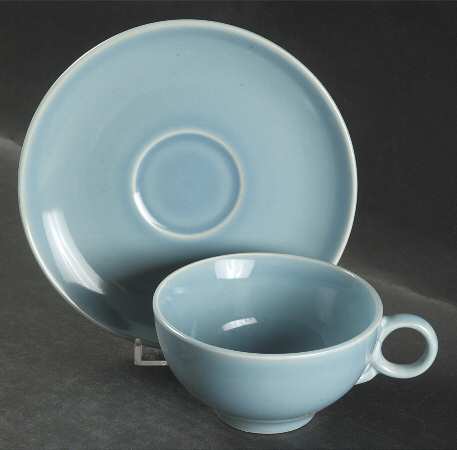 Ballerina Periwinkle Blue Flat Cup & Saucer Set