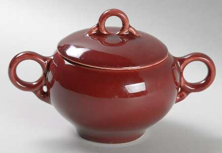 Ballerina Burgundy Sugar Bowl & Lid