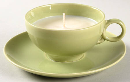 Ballerina Chartreuse Scented Cup & Saucer Candle-Coffee  HC