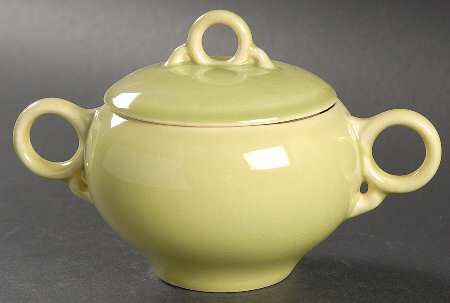 Ballerina Chartreuse Sugar Bowl & Lid