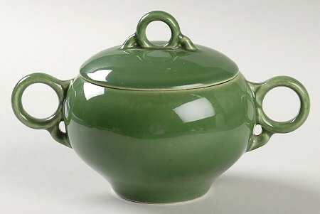 Ballerina Forest Green Sugar Bowl & Lid