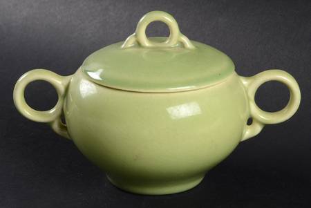Ballerina Jade Green Sugar Bowl & Lid