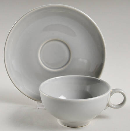 Ballerina Dove Gray Flat Cup & Saucer Set