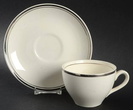 Ballerina Platinum Flat Cup & Saucer Set