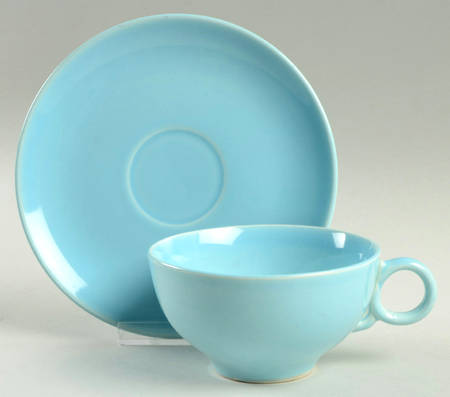 Ballerina Turquoise Flat Cup & Saucer Set