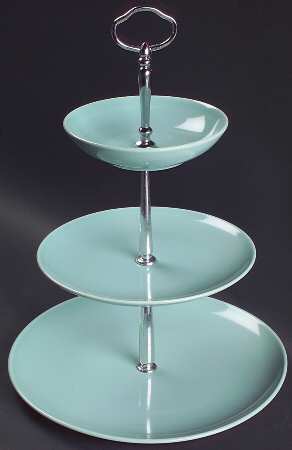 Ballerina Turquoise 3-Tiered Serving Tray (DP, SP, FR)