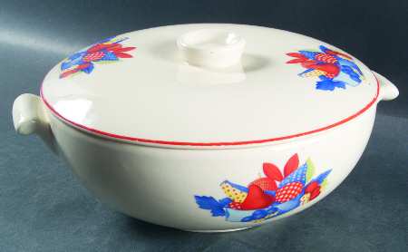 Calico Fruit 1 Qt Round Covered Casserole
