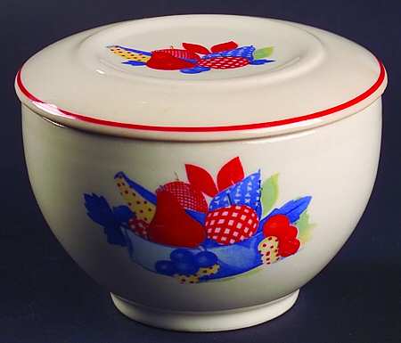 Calico Fruit Small Refrigerator Jar & Lid