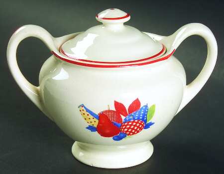 Calico Fruit Sugar Bowl & Lid by Universal