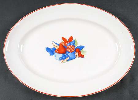 Calico Fruit 14" Oval Serving Platter