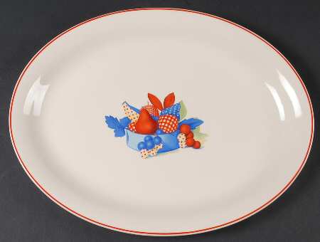 Calico Fruit 13" Oval Serving Platter