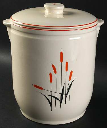 Cattail (Camwood) Cookie Jar & Lid