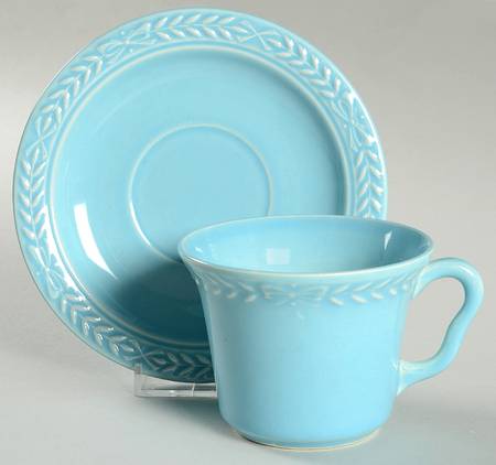 Laurella Blue Flat Cup & Saucer Set