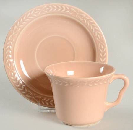 Laurella Coral Flat Cup & Saucer Set