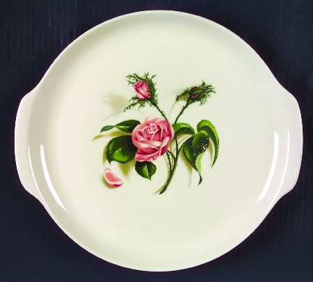 Moss Rose (No Trim) Handled Cake Plate by Universal