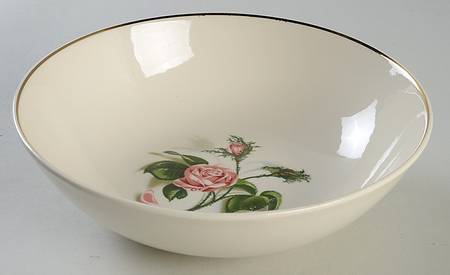 Mose Rose (Gold Trim) 7" Round Vegetable Bowl