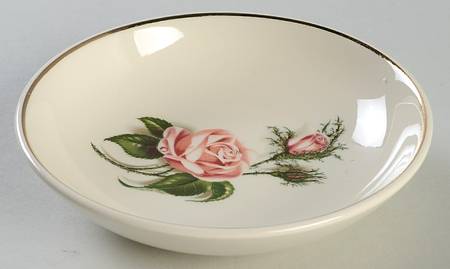 Mose Rose (Gold Trim) Fruit/Dessert (Sauce) Bowl
