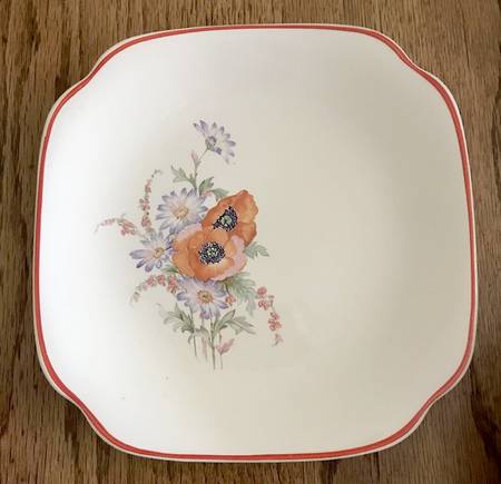 Poppy Square Salad Plate