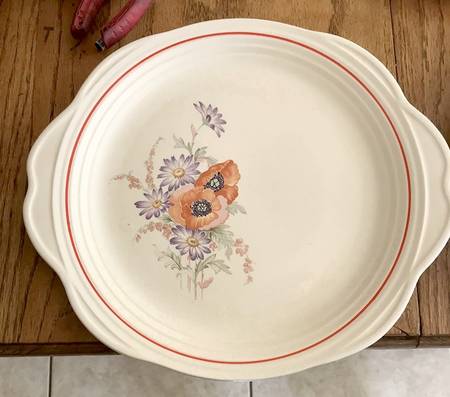 Poppy Handled Cake Plate
