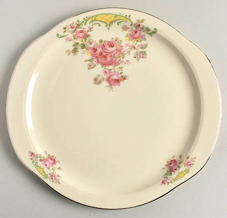 Rambler Rose Large Handled Cake Plate