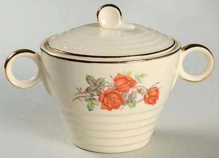 American Beauty Rose Sugar Bowl & Lid