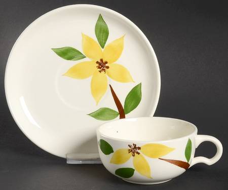 Golden Jasmine Flat Cup & Saucer Set