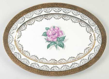 Princess Rose 13" Oval Serving Platter by USA