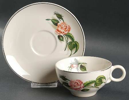 Moss Rose Flat Cup & Saucer Set