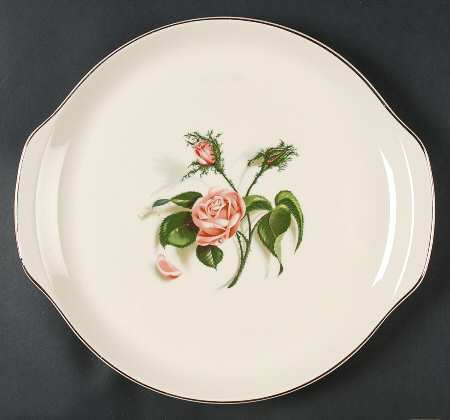 Moss Rose Handled Chop Plate (Round Platter)