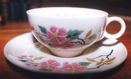 Temple Flower Flat Cup & Saucer Set