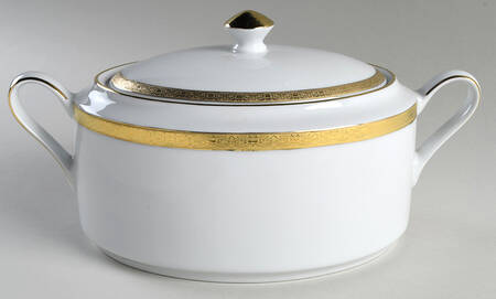Timeless Treasures Gold Oval Covered Vegetable