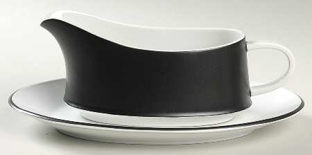 Contempo Frost Black Gravy Boat & Underplate/Relish