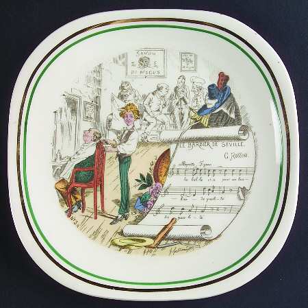 French Opera Reproductions Square Bread & Butter Plate
