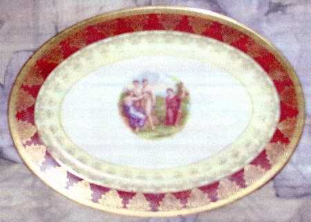 UC98 Red 14" Oval Serving Platter