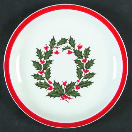 Holiday Wreath (3-8" Rim, Wide Band) Salad Plate