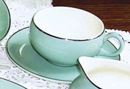 Turquoise Serenity Flat Cup & Saucer Set