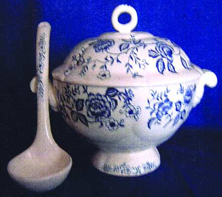 Blue Peony Tureen & Lid w/Ladle
