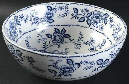 Blue Peony 9" Salad Serving Bowl
