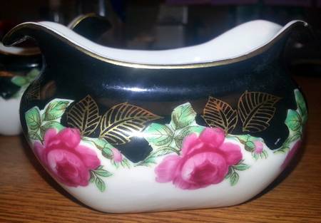 Damask Rose Open Sugar Bowl