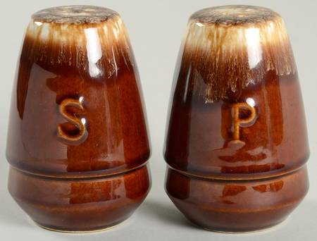 Brown Drip Tall Salt & Pepper Set