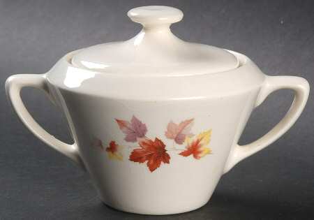 Maple Leaves Sugar Bowl & Lid